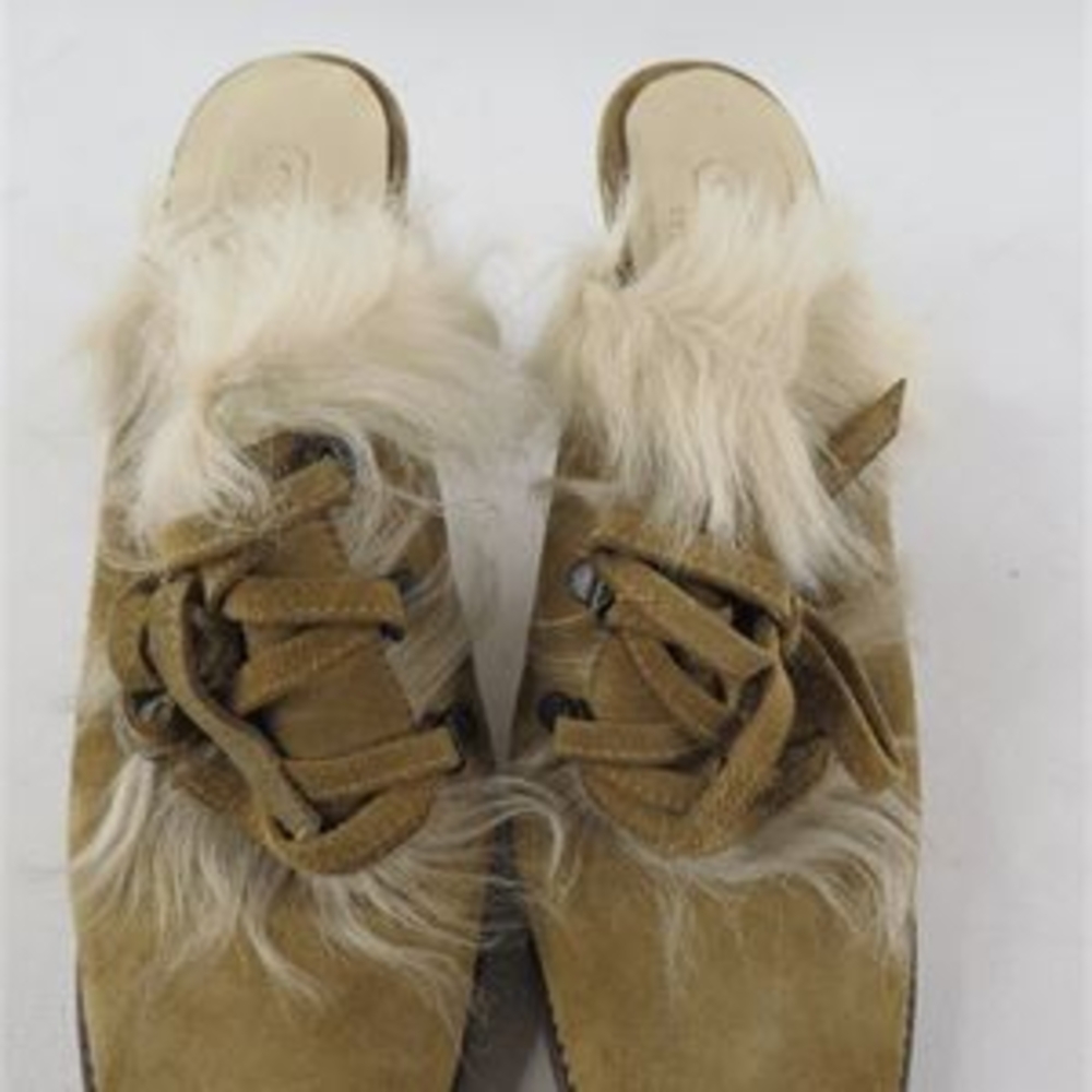 Coach Tan Fur-Accented Mules - Picture 3 of 9